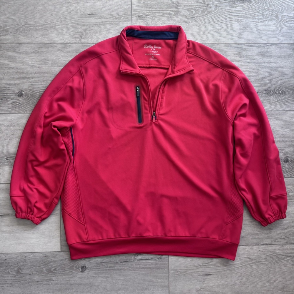 Bobby Jones X-H2O 1/4 Zip Sweatshirt Men's XL RED Pullover Golf Performance EUC